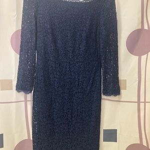 Dark blue dress; size 8; like new, no tags $95.